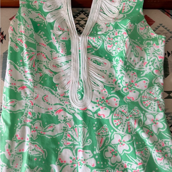 Lilly Pulitzer Green and Pink Floral Midi Dress - Picture 1 of 6